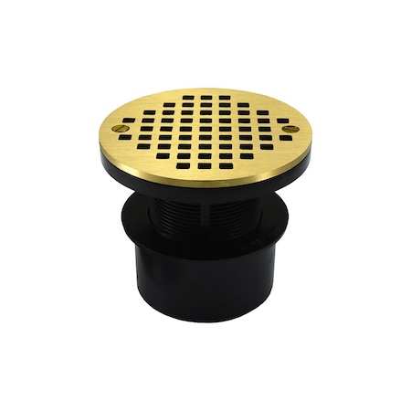 Jones Stephens 3in ABS Inside Pipe Fit Adjustable General Purpose Drain with Polished Brass Cast Strainer D53157